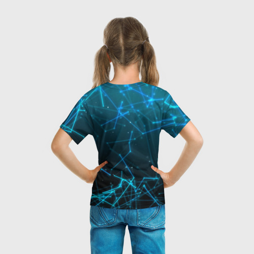 Детская футболка 3D с принтом Volvo Geometry, вид сзади #2