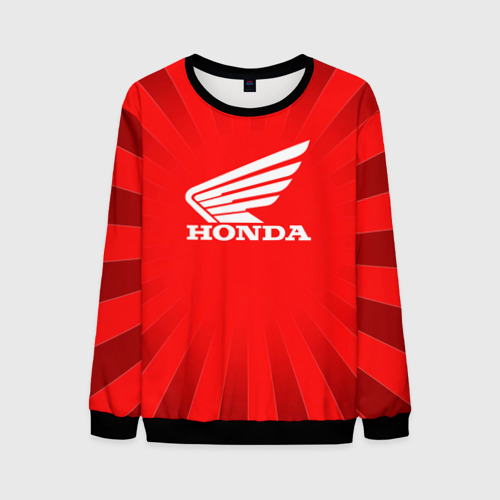 Мужской свитшот 3D Honda красные линии, цвет черный