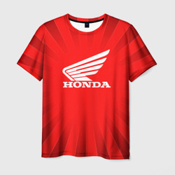 Мужская футболка 3D Honda красные линии
