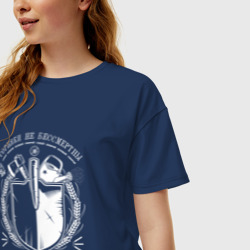 Женская футболка хлопок Oversize Сорняки не бессмертны Дачные войска - фото 2