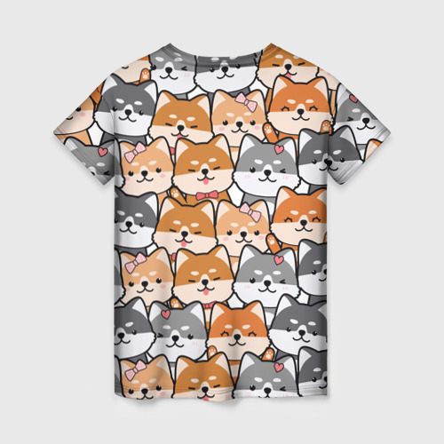 Женская футболка 3D Веселые shiba inu, цвет 3D печать - фото 2