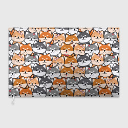 Флаг 3D Веселые shiba inu