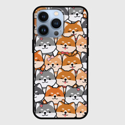 Чехол для iPhone 13 Pro Веселые shiba inu