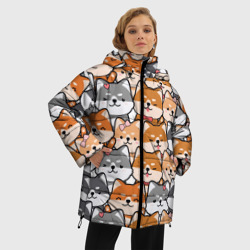 Женская зимняя куртка Oversize Веселые shiba inu - фото 2