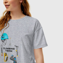 Женская футболка хлопок Oversize Снаряжение для альпинизма - фото 2