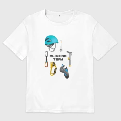 Женская футболка хлопок Oversize Снаряжение для альпинизма