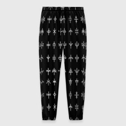 Мужские брюки 3D эзотерические символы на черном фоне