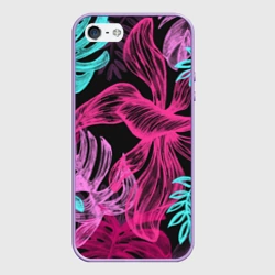 Чехол для iPhone 5/5S матовый Папоротниковый неон