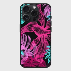 Чехол силиконовый для Apple iPhone 15 Pro Мax матовый Папоротниковый неон