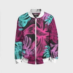 Детский бомбер 3D Папоротниковый неон