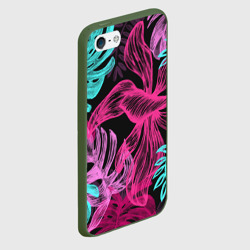 Чехол для iPhone 5/5S матовый Папоротниковый неон - фото 2