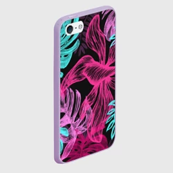 Чехол для iPhone 5/5S матовый Папоротниковый неон - фото 2
