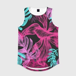 Мужская спортивная майка 3D Папоротниковый неон