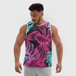 Мужская спортивная майка 3D Папоротниковый неон - фото 2