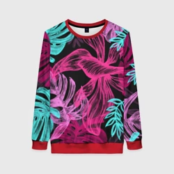 Женский свитшот 3D Папоротниковый неон