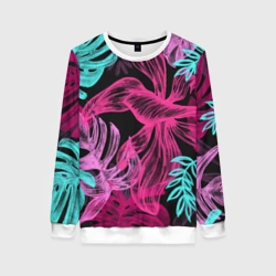Женский свитшот 3D Папоротниковый неон