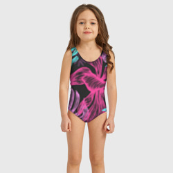 Детский купальник 3D Папоротниковый неон