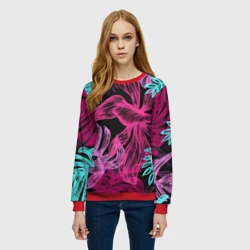 Женский свитшот 3D Папоротниковый неон - фото 2