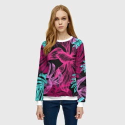 Женский свитшот 3D Папоротниковый неон - фото 2
