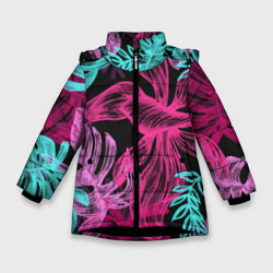 Зимняя куртка для девочек 3D Папоротниковый неон