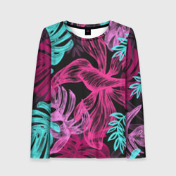 Женский лонгслив 3D Папоротниковый неон