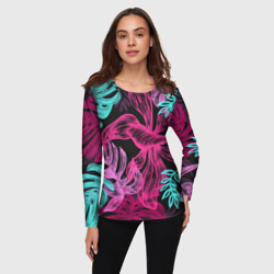 Женский лонгслив 3D Папоротниковый неон - фото 2