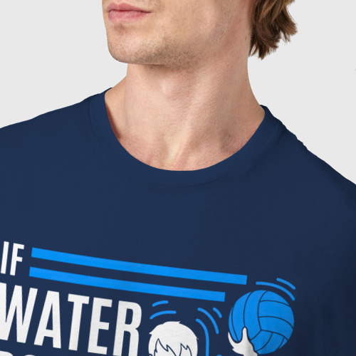 Мужская футболка хлопок Если бы водное поло было легким, его бы называли футболом?, цвет темно-синий - фото 6