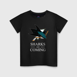 Детская футболка хлопок Sharks are coming, Сан-Хосе Шаркс San Jose Sharks