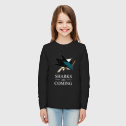 Детский лонгслив хлопок Sharks are coming, Сан-Хосе Шаркс San Jose Sharks - фото 2