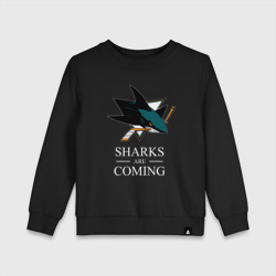 Детский свитшот хлопок Sharks are coming, Сан-Хосе Шаркс San Jose Sharks