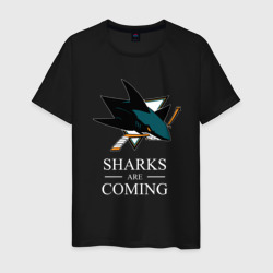 Мужская футболка хлопок Sharks are coming, Сан-Хосе Шаркс San Jose Sharks