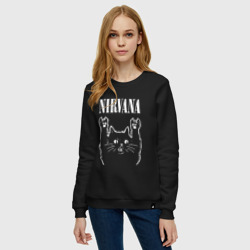 Женский свитшот хлопок Nirvana Rock Cat, Нирвана - фото 2