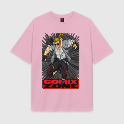 Женская футболка Oversize хлопок texturе Sketch jump