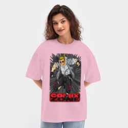 Женская футболка Oversize хлопок texturе Sketch jump - фото 2