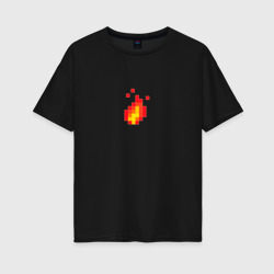 Женская футболка хлопок Oversize 8 Bit Digital Fire