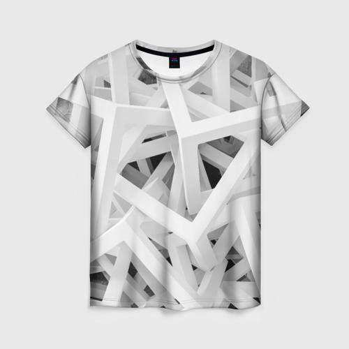 Женская футболка 3D с принтом БЕЛЫЙ АРХИТЕКТОР, вид спереди #2