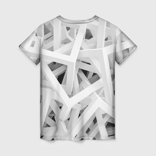 Женская футболка 3D с принтом БЕЛЫЙ АРХИТЕКТОР, вид сзади #1