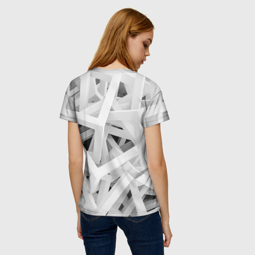 Женская футболка 3D с принтом БЕЛЫЙ АРХИТЕКТОР, вид сзади #2