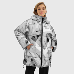 Женская зимняя куртка Oversize Белый архитектор - фото 2