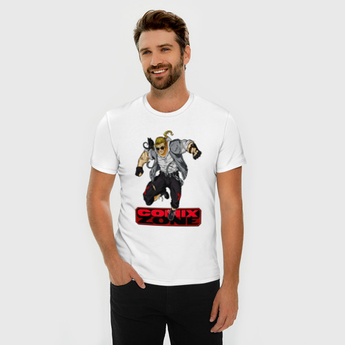 Мужская футболка хлопок Slim Sega comix, цвет белый - фото 3
