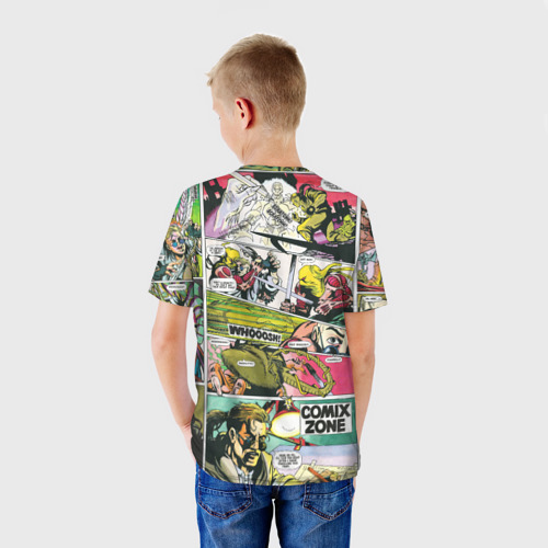 Детская футболка 3D с принтом Comix zone mutants, вид сзади #2