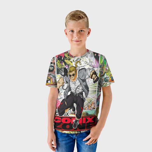 Детская футболка 3D с принтом Comix zone mutants, фото на моделе #1