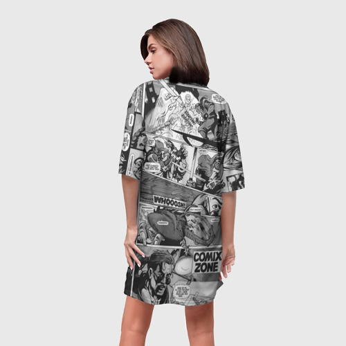 Платье-футболка 3D Gray comix, цвет 3D печать - фото 4