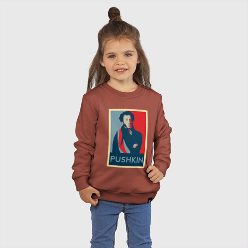 Детский свитшот хлопок с принтом Александр Пушкин Поэт 001, фото на моделе #1