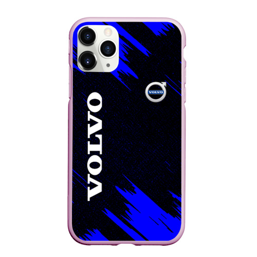 Чехол для iPhone 11 Pro Max матовый Volvo авто текстура, цвет розовый