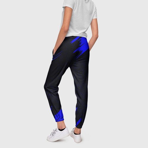 Женские брюки 3D с принтом Volvo авто текстура, вид сзади #2