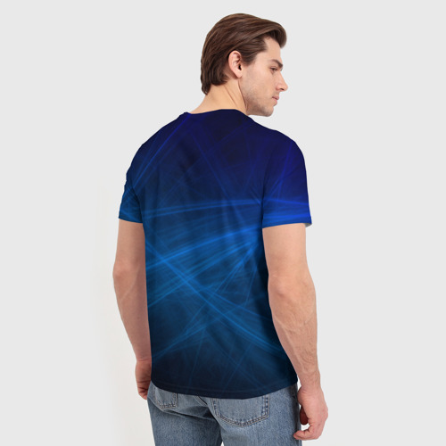 Мужская футболка 3D с принтом [Honda] - Blue, вид сзади #2