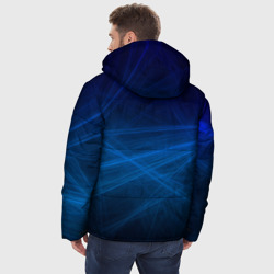 Куртка с принтом [Honda] - Blue для мужчины, вид на модели сзади №2. Цвет основы: черный