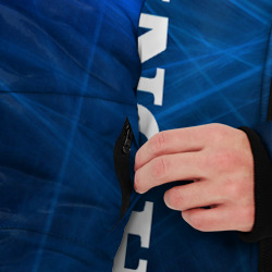 Куртка с принтом [Honda] - Blue для мужчины, вид на модели спереди №3. Цвет основы: черный