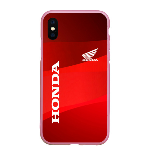 Чехол для iPhone XS Max матовый с принтом [Honda] - Red, вид спереди #2
